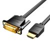 Cablu HDMI la DVI (24+1) Vention ABFBF 1m, 4K 60Hz/ 1080P 60Hz (Czarny)