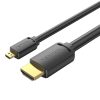 HDMI-D male HDMI-A male 4K HD cablu 1.5m Vention AGIBG (negru)