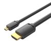 HDMI-D male HDMI-A male 4K HD cablu 2m Vention AGIBH (negru)