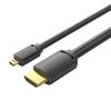 HDMI-D male HDMI-A male cablu Vention AGIBI 3m, 4K 60Hz (negru)