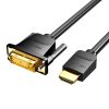 Cablu HDMI la DVI (24+1) Vention ABFBJ 5m, 4K 60Hz/ 1080P 60Hz (Czarny)