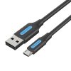 Cablu USB 2.0 A la Micro USB Vention COLBC 3A 0,25m negru