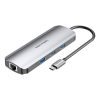 Stație de andocare USB-C HDMI, 3x USB3.0, RJ45, SD, TF, PD 0.15m Vention TOKHB (gri)