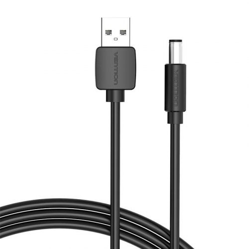 Cablu de alimentare USB 2.0 și DC 5.5mm 5V Vention CEYBD 0,5m (negru)