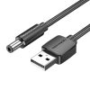 Cablu de alimentare USB 2.0 și DC 5.5mm 5V Vention CEYBF 1m (negru)