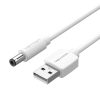 Cablu de alimentare USB 2.0 și DC 5.5mm 5V Vention CEYWD 0,5m (alb)