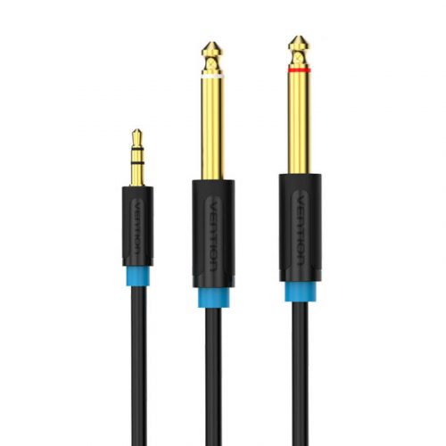 Audio Cable 3.5mm TRS to 2x 6.35mm Vention BACBF 1m (black)