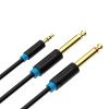 Audiokábel 3.5mm TRS 2x 6.35mm Vention BACBH 2m (fekete)