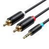 Audio kábel 3.5mm 2x RCA Vention BCLBG 1.5m fekete