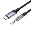 Audio kábel USB-C 3,5 mm-es mini jack csatlakozóhoz 1m fekete