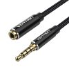 Kábel Audio TRRS 3.5mm férfi 3.5mm női Vention BHCBJ 5m Fekete