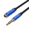 Kábel Audio TRRS 3.5mm férfi 3.5mm női Vention BHCLG 1,5m kék