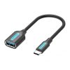 USB-C 3.1 hím USB csatlakozó USB női OTG kábel Vention CCVBB 0.15m, 2A, Fekete