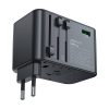 Încărcător de perete multifuncțional de călătorie Acefast Z1, 2xUSB-A, 3xUSB-C, GaN, 67W, US/EU/UK/AU (negru)