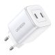 UGREEN Nexode Power Charger, 2x USB-C, PD3.0, QC4.0, GaN, 45W (alb)