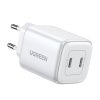 UGREEN Nexode Power Charger, 2x USB-C, PD3.0, QC4.0, GaN, 45W (alb)