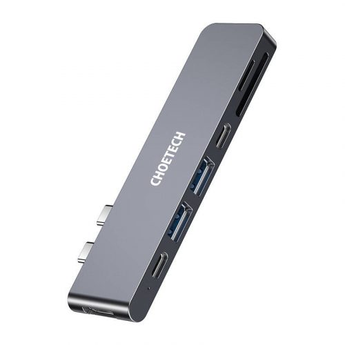 Choetech HUB-M14 docking station pentru Macbook Pro, 7-in-2 USB-C, Thunderbolt 3 (argintiu)