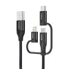 Cablu Choetech IP0030, MFi 3in1, USB-A/Lightning/Micro USB/USB-C, 5V, 1,2 m (negru)