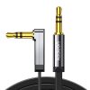 UGREEN AV119 Mini jack 3.5mm AUX könyök kábel, lapos , 1,5m (fekete)