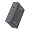 Încărcător universal de perete Budi 350, GaN PD+ QC3.0, 5xUSB-C+1xUSB-A, 160W US/UK/EU (negru)