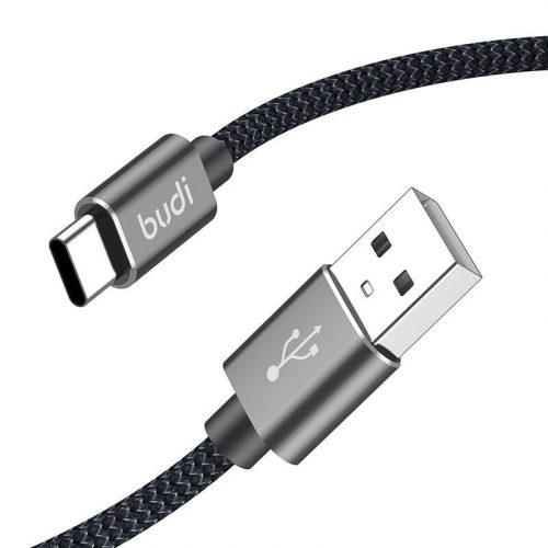 USB-A USB-C kábel Budi 206T/2M 2.4A 2M (fekete)