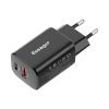 Încărcător de perete USB-C+USB-A 30W Essager PD+QC (negru)