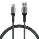 Cablu de încărcare rapidă USB-A 3.1 și USB-C Lention CB-ACE-6A1M, 6A, 10Gbps, 0,5m (negru)