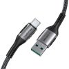 Cablu de încărcare rapidă USB-A 3.1 și USB-C Lention CB-ACE-6A1M, 6A, 10Gbps, 0,5m (negru)