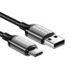 Cablu de încărcare rapidă Rocoren USB-A la USB-C Retro Series 1m 3A (gri)