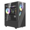 Carcas? pentru computer Aigo E330M + 4 ventilatoare argb (negru)