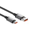 Cablu de încărcare rapidă Rocoren USB-A la USB-C Retro Series 1m 100W (gri)