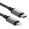 Cablu de încărcare rapidă Rocoren USB-C la Lightning Retro Series 1m (gri)