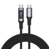 Cablu de încărcare rapidă Rocoren Digital USB-C la USB-C, PD, 1m (gri)