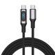 Cablu de încărcare rapidă Rocoren Digital USB-C la USB-C, PD, 1m (gri)