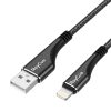 Cablu USB-A la Lightning RayCue CA01 1.2m 2.4A (czarny)