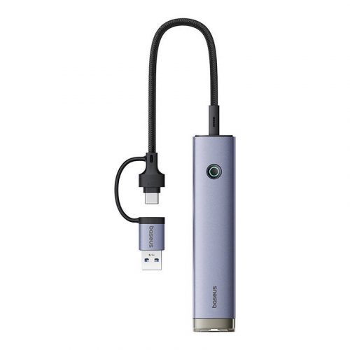 Hub 4in1 Baseus UltraJoy USB-A&USB-C 3xUSB3.0+USB-C+RJ45-re (szürke)