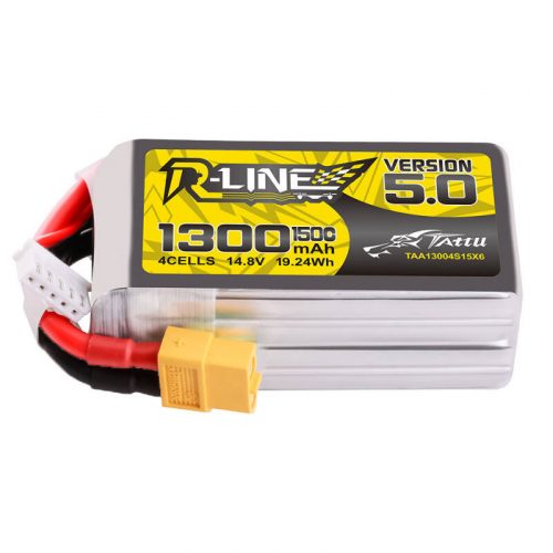 Tattu R-Line Version 5.0 1300mAh 14.8V 150C 4S1P Lipo akkumulátor csomag XT60 dugóval