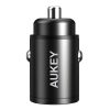 Autótöltő Aukey CC-A3, 1xUSB-A, 1xUSB-C, 30W (fekete)