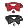 Collar set Dogness for cats 2 pcs (Genuine Leather Red/Fiber Black)