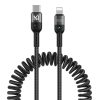 Mcdodo CA-1960 USB-C Lightning rugós kábel, 36W, 1.8m (fekete)