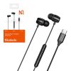 Mcdodo HP-1050 in-ear, vezetékes fejhallgató, USB-C (fekete)