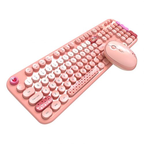 MOFII Lovely 2.4G Wireless Keyboard + Mouse Set (roz)