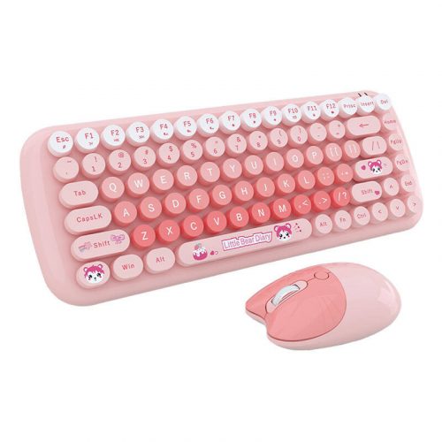 MOFII Candy New 2.4G Wireless Keyboard + Mouse Set (roz)