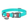 Luminous waterproof dog collar with QR code Waudog size S turquoise