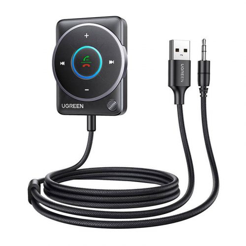 Bluetooth 5.4 adapter Ugreen CM723, USB + 3.5mm mini jack, built-in microphone (black)