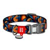 Waudog "Oranges" nylon dog collar with QR code, size XL