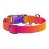 Waudog gradient nylon dog collar with QR code, orange , size L