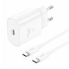 Foneng EU51 USB-C 25W hálózati töltő + USB-C - USB-C kábel (fehér)