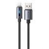 Mcdodo CA-5660 USB-A Lightning kábel villogó fénnyel 1.2m (fekete)