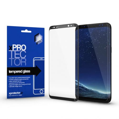 XPRO™ Tempered Glass full 3D Black kijelzővédő üveg / üvegfólia Samsung S8 készülékhez